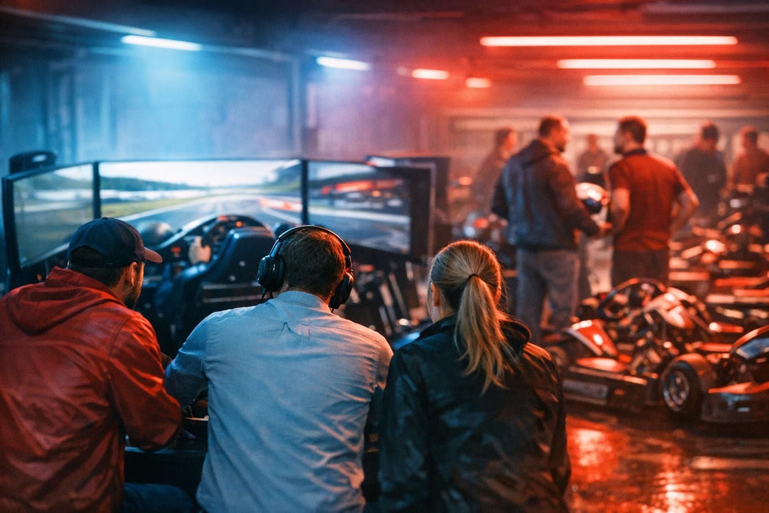 Une sortie entreprise au karting se prépare avant la piste