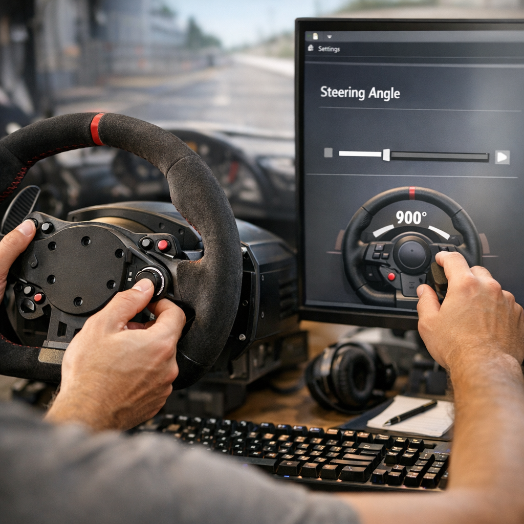 Méthode simple pour régler l’angle dans le jeu et le logiciel du volant