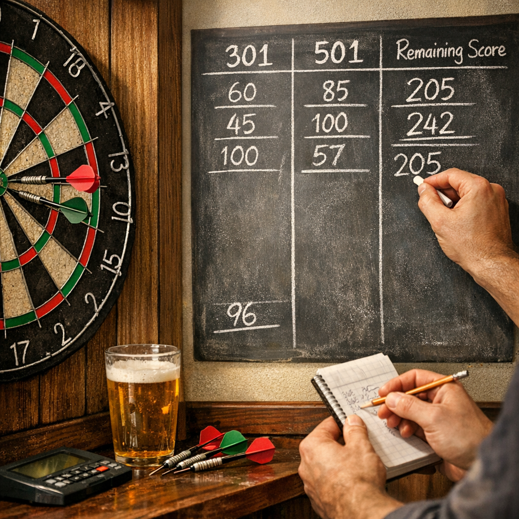 Compter les points sans se tromper&nbsp;: méthode 301, 501 et score restant