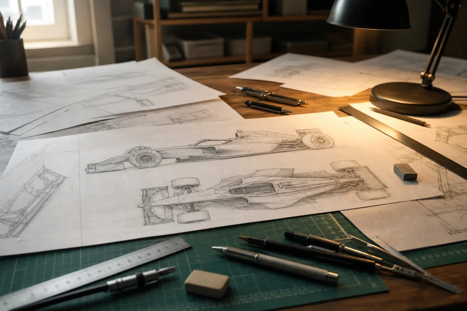 Un dessin F1 se construit comme une monoplace, pièce par pièce