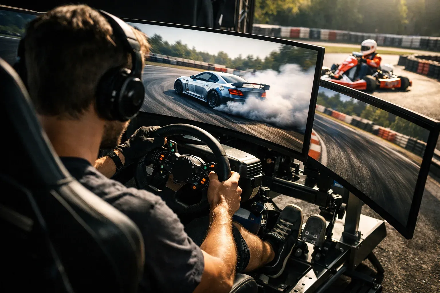Le drift en jeu de course au volant se travaille pas à pas