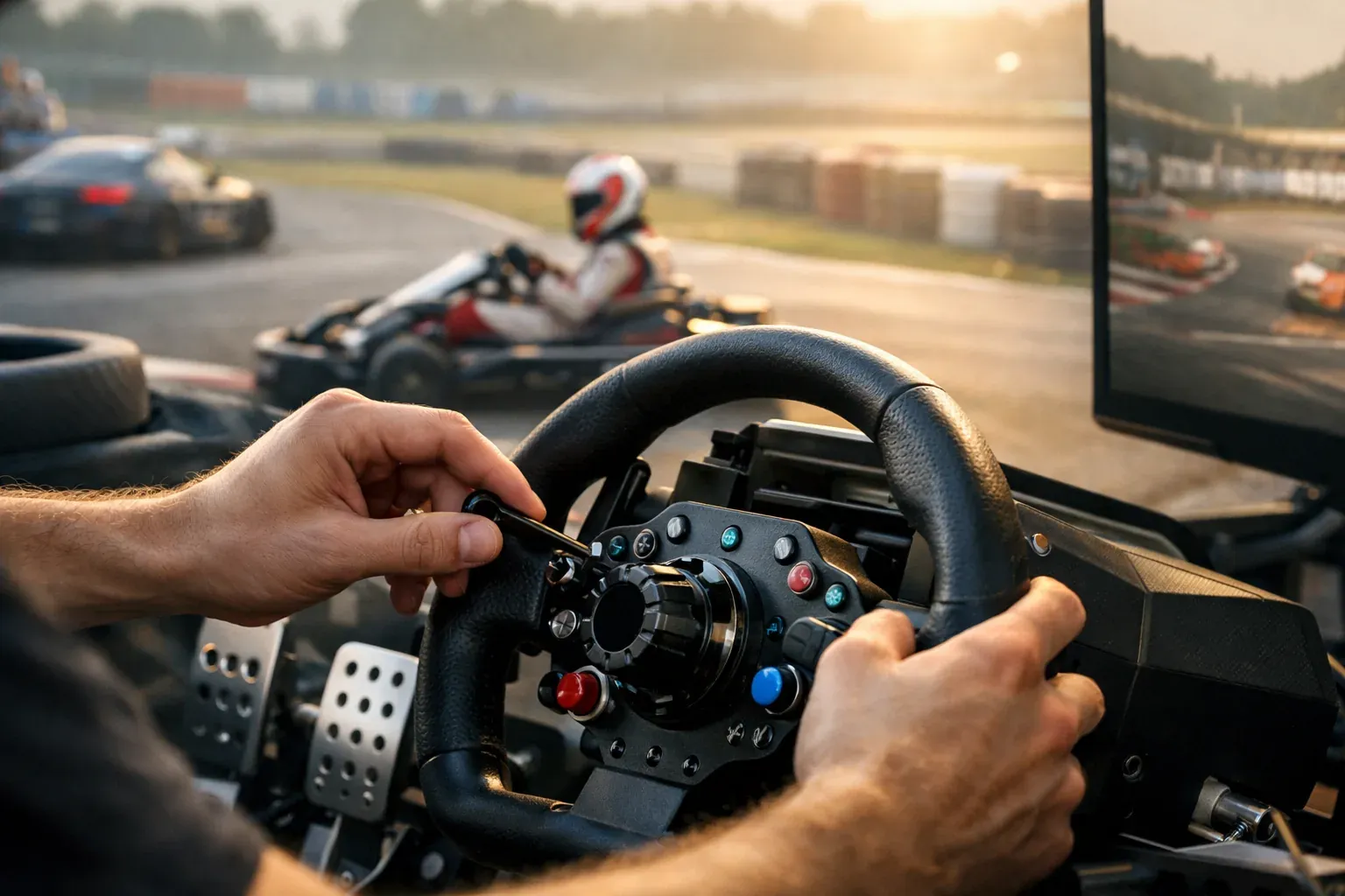 Un setup volant Gran Turismo se règle après le matériel