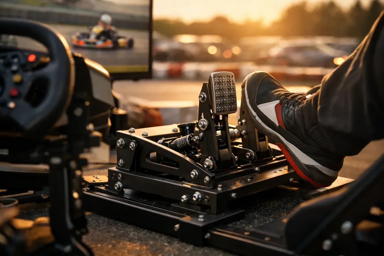 Un support pédalier sim racing peut stabiliser votre freinage