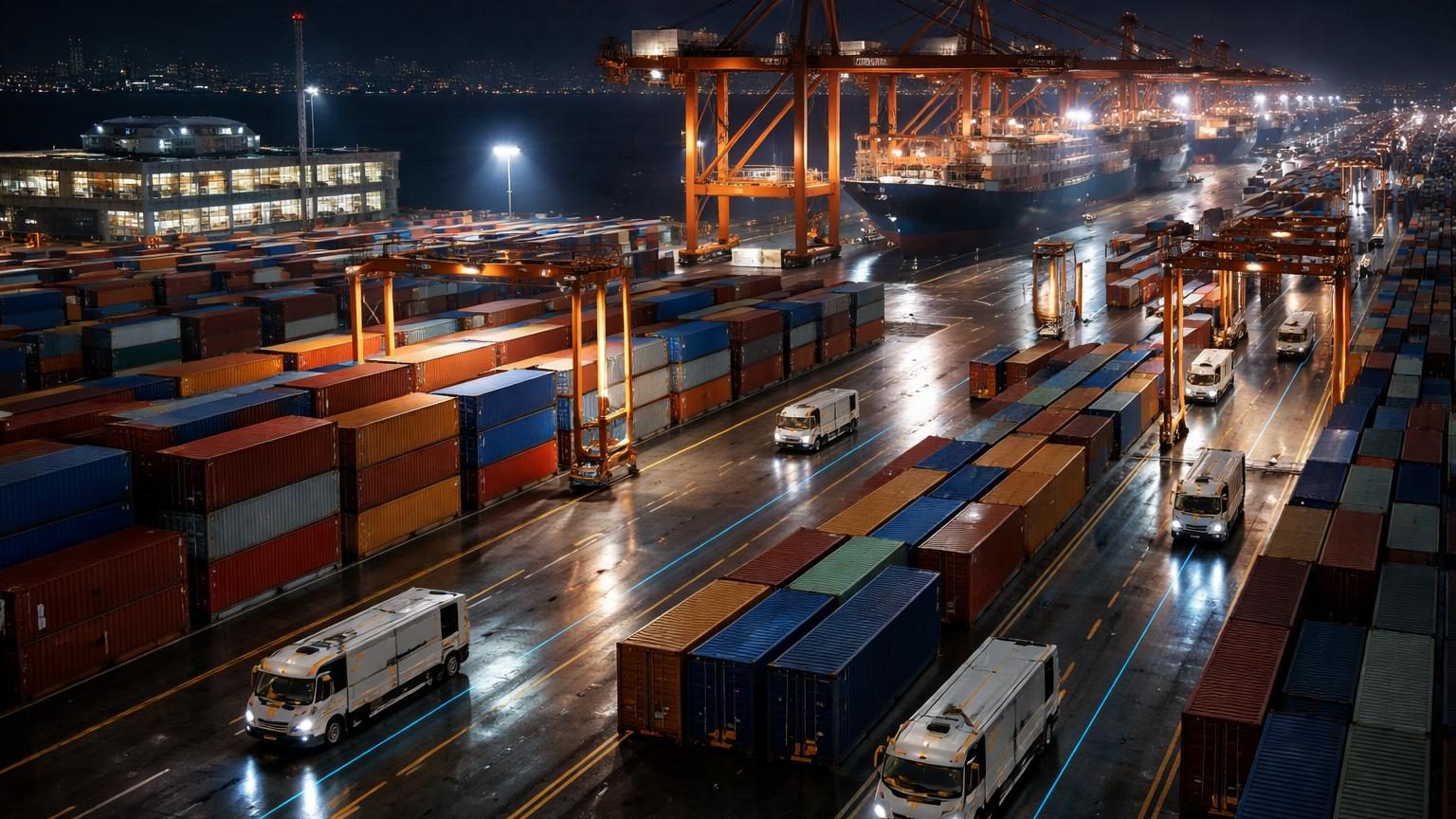 Ni chauffeurs ni grutiers : à Shanghai, Qingdao, Tianjin et Xiamen, la Chine fait tourner ses ports avec des camions autonomes et des grues robotisées