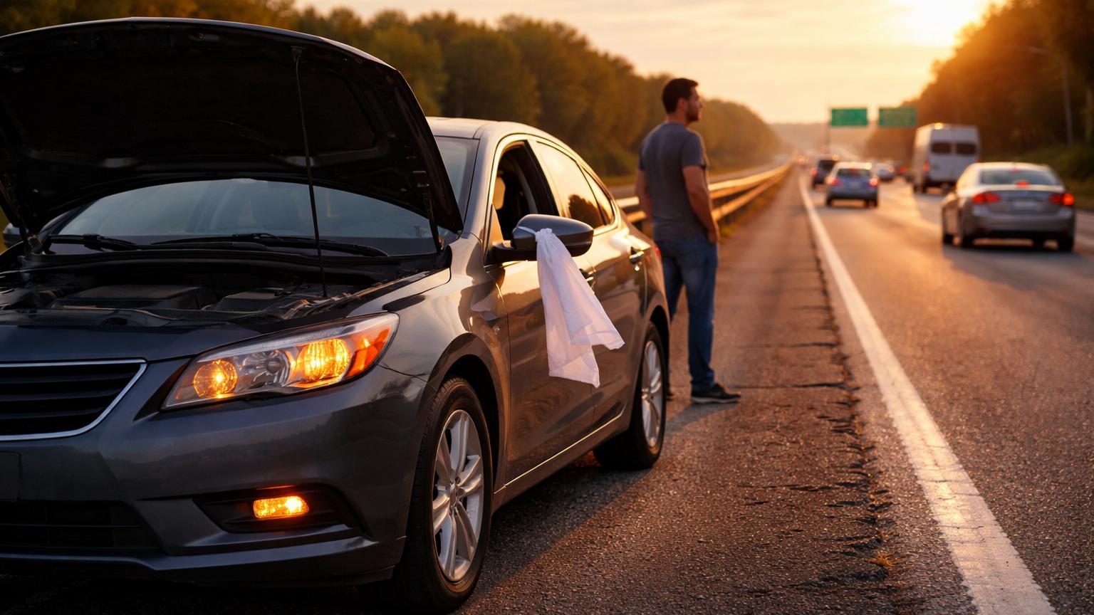 Un tissu blanc noué à la vitre ou au rétroviseur : ce signal de panne, recommandé aux États-Unis, ne vous donne pourtant aucune priorité sur la route