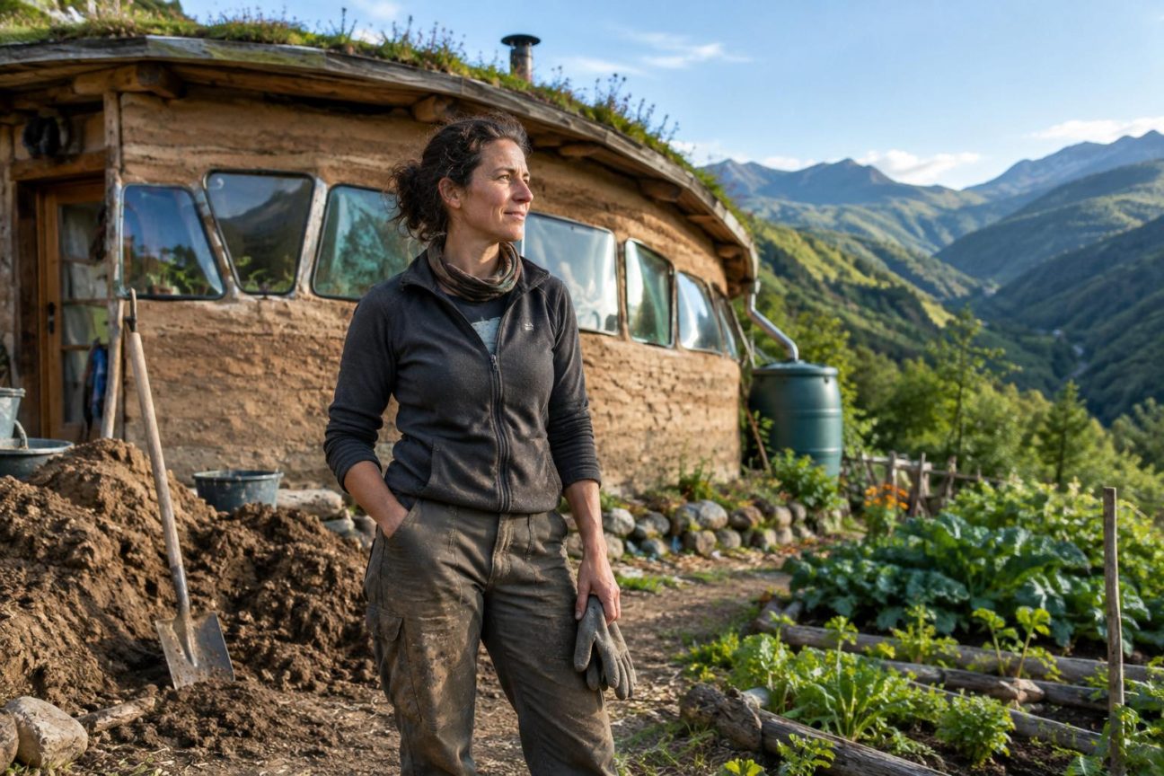 12 pare-brise récupérés pour bâtir une maison en terre autosuffisante : à 38 ans, Mariana a quitté la ville pour la montagne sans un seul regret