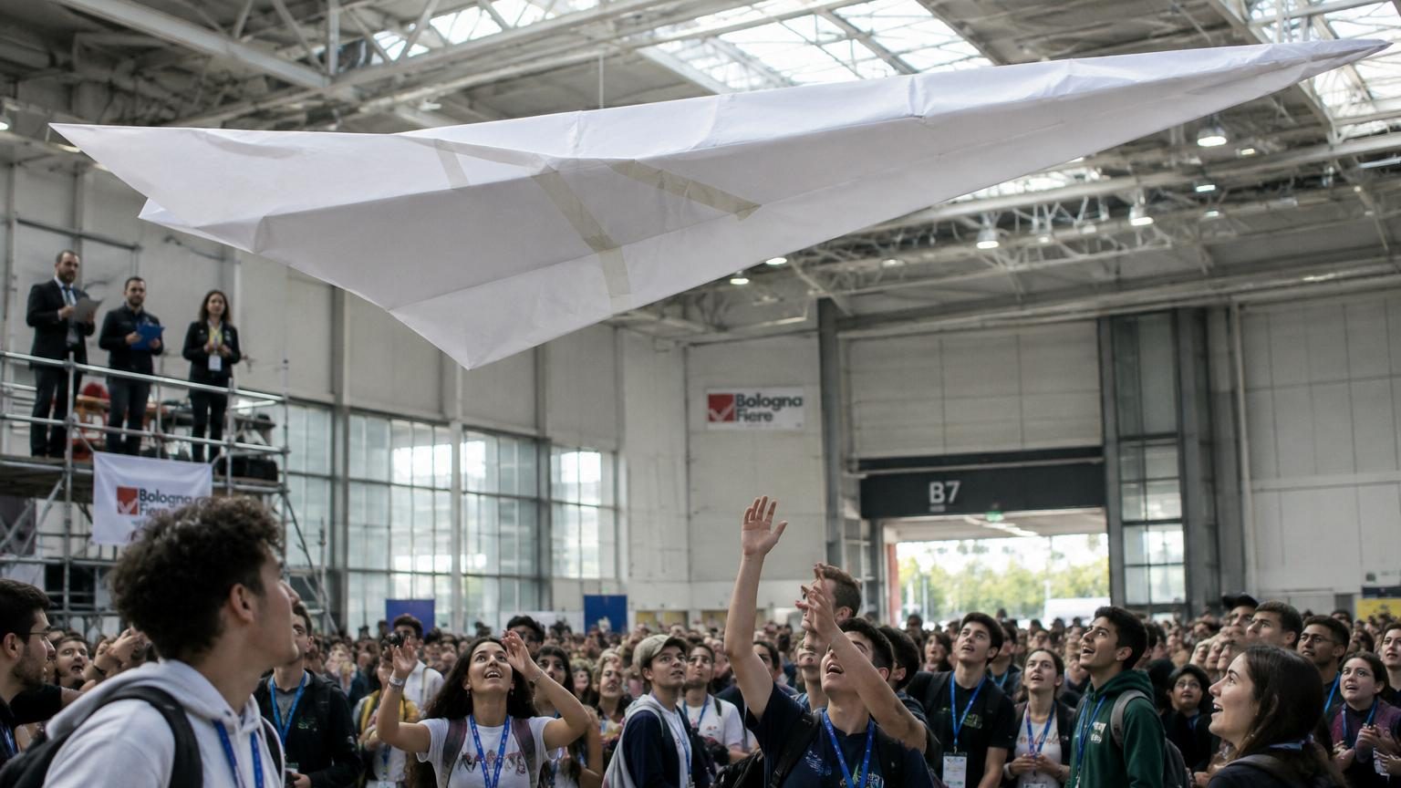 20 mètres d'envergure et un vol réussi : des étudiants italiens entrent dans le livre des records avec le plus grand avion en papier du monde