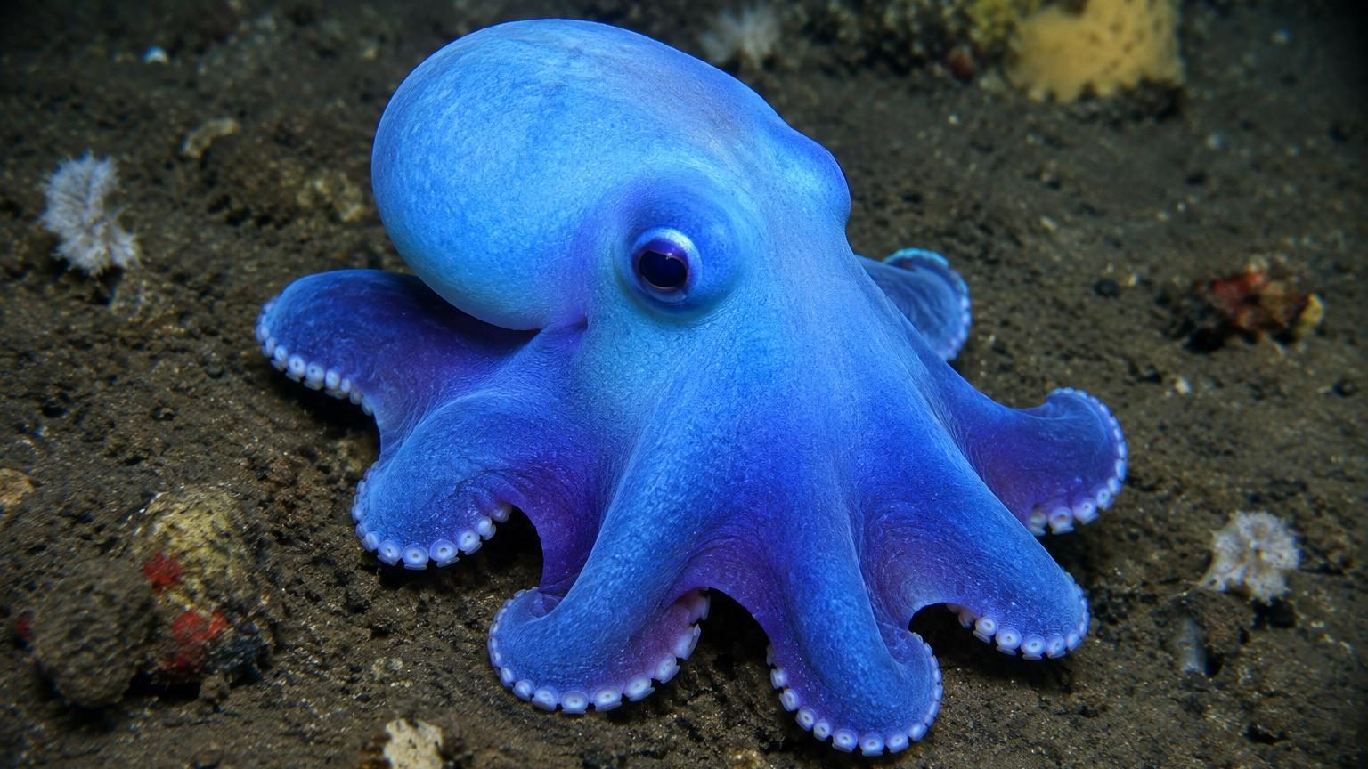 À 1 800 mètres de profondeur, des scientifiques découvrent une pieuvre bleue inconnue : une couleur jugée la plus rare de la nature
