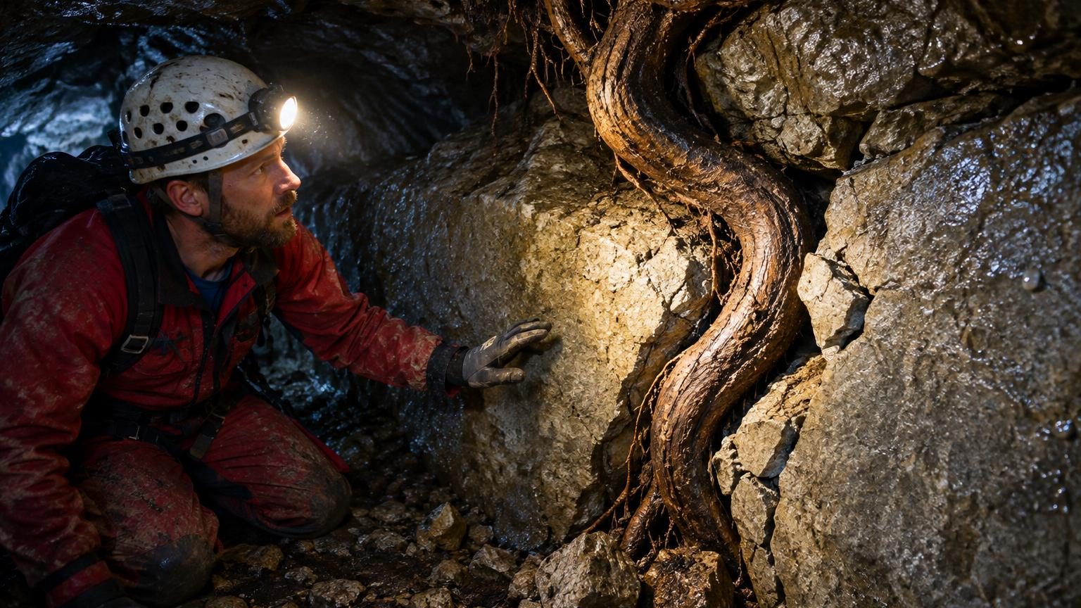 À 100 mètres sous terre, une simple racine peut déplacer lentement plusieurs tonnes de roche au fil des années