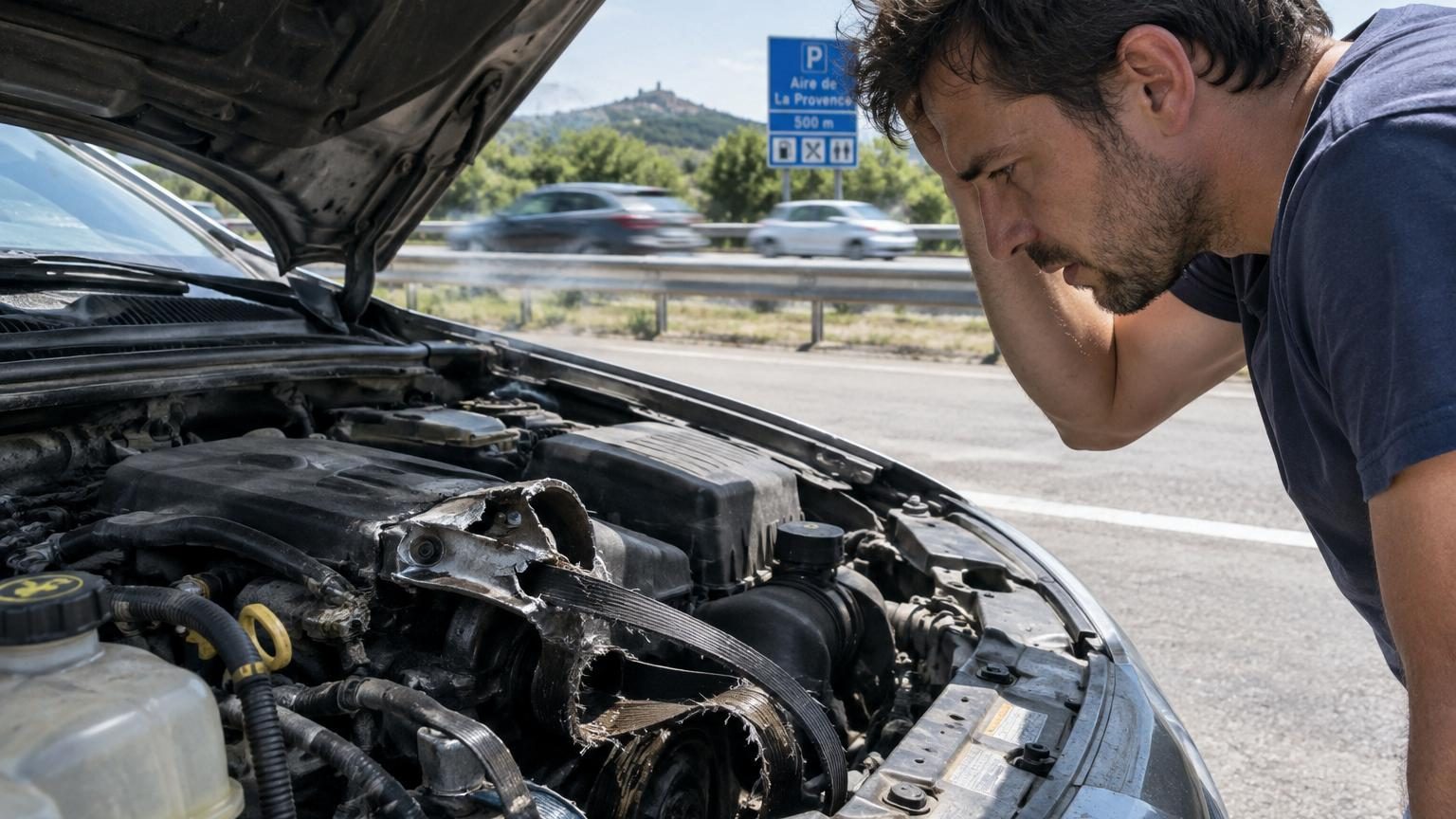 À 110 km/h sur l’autoroute, il entend soudain un bruit inhabituel : ce qu’il découvre sous le capot aurait pu lui coûter très cher