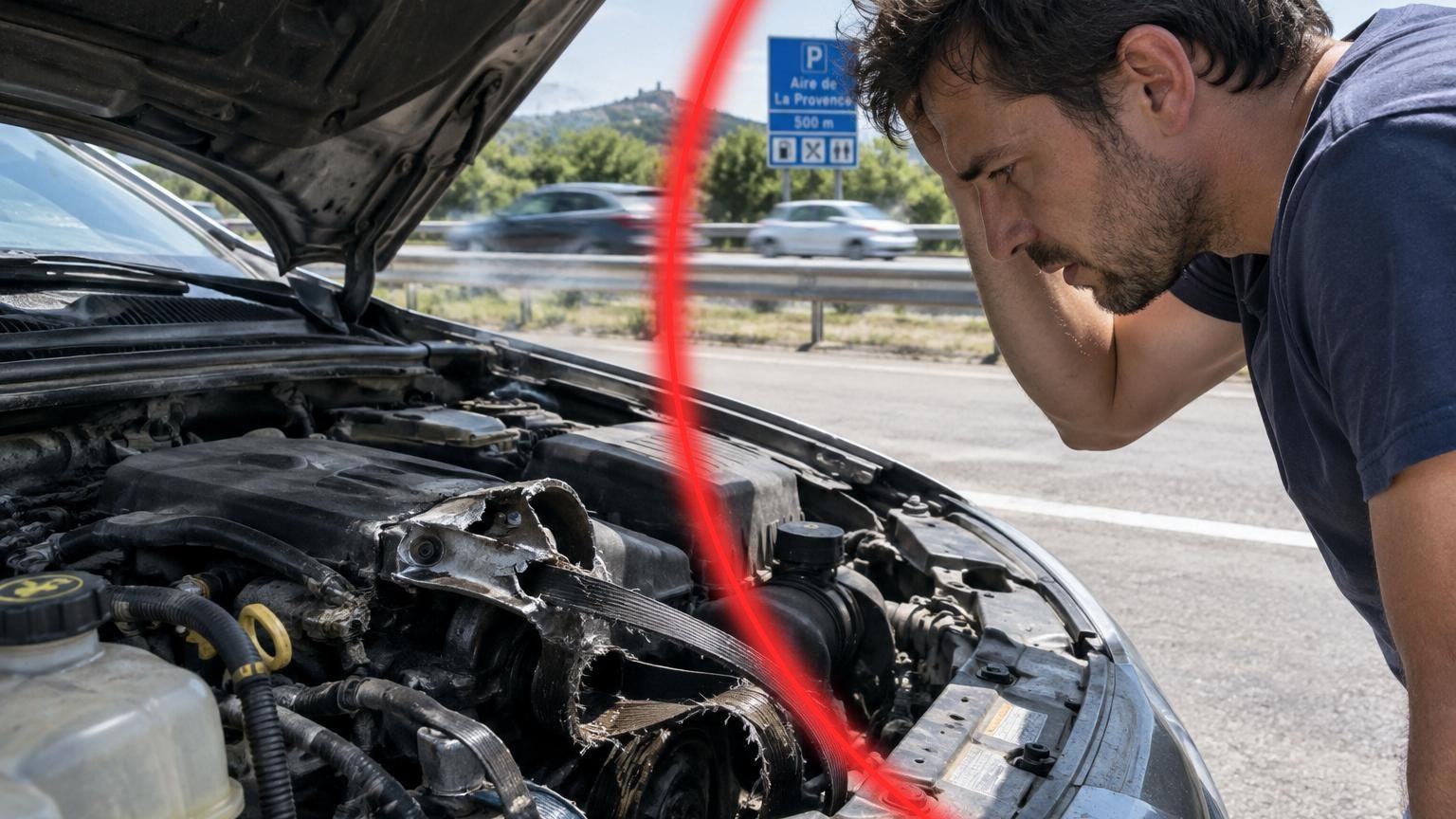 À 110 km/h sur l’autoroute, il entend soudain un bruit inhabituel : ce qu’il découvre sous le capot aurait pu lui coûter très cher
