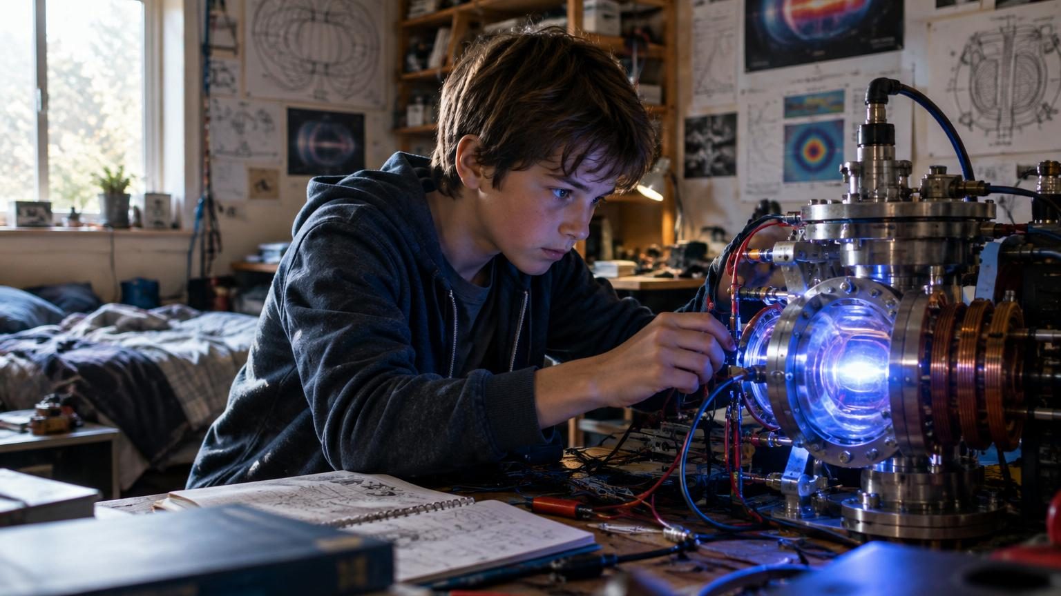 À 12 ans, il construit un réacteur à fusion nucléaire dans sa chambre : il devient le plus jeune à y parvenir