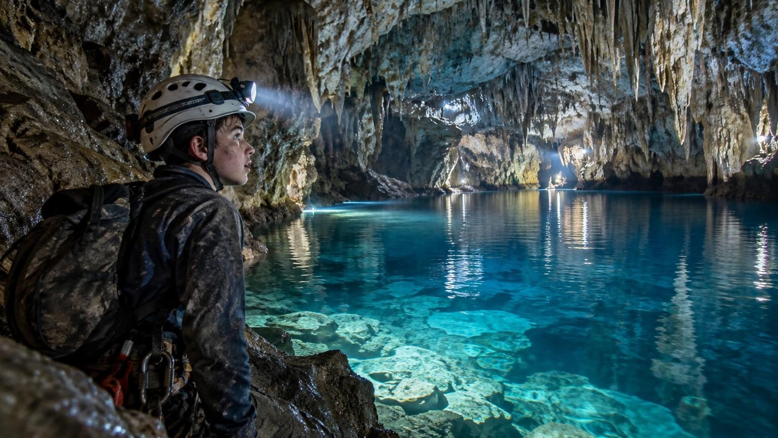 À 13 ans, il rampe dans un tunnel de 12 mètres sous terre : ce qu&rsquo;il découvre à 40 mètres de profondeur est le plus grand lac souterrain des États-Unis