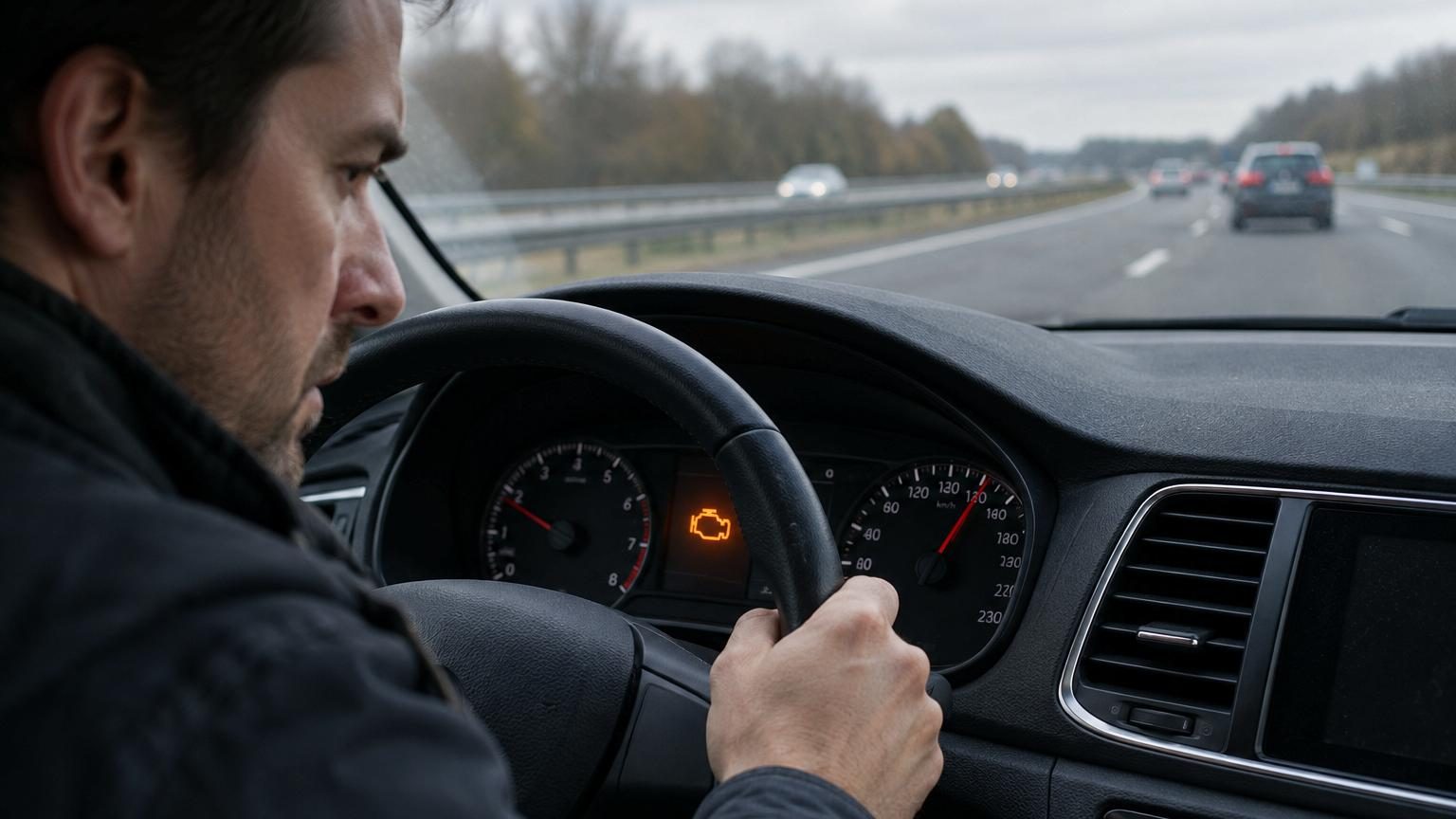 À 130 km/h, son tableau de bord affiche un voyant qu’il n’avait jamais vu : quelques minutes plus tard, il comprend sa signification