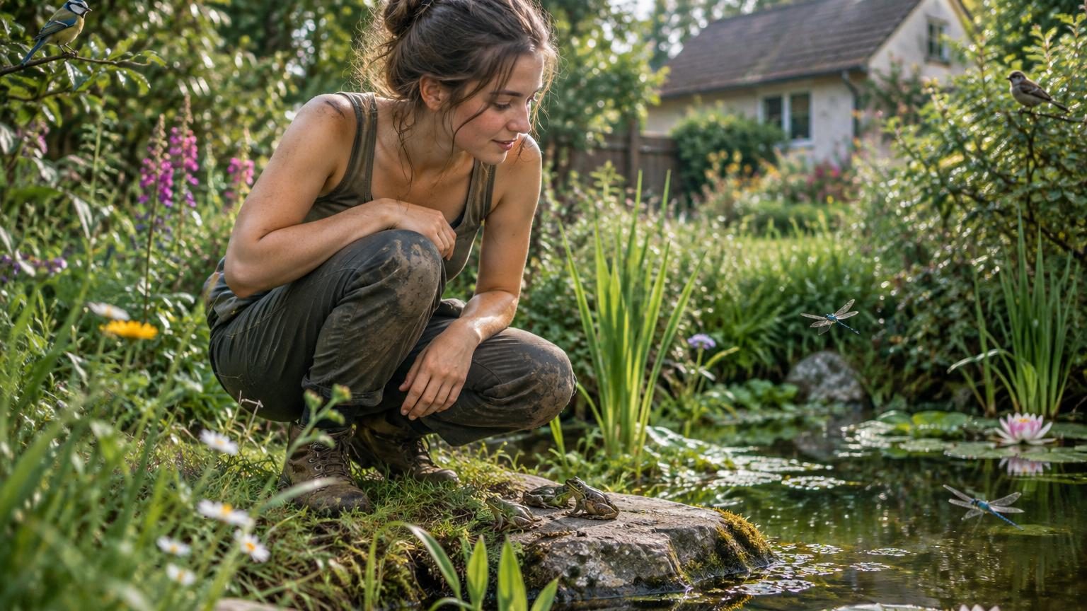 À 14 ans, elle creuse un étang dans le jardin familial en 2017 : neuf ans plus tard, grenouilles, insectes et oiseaux y prospèrent