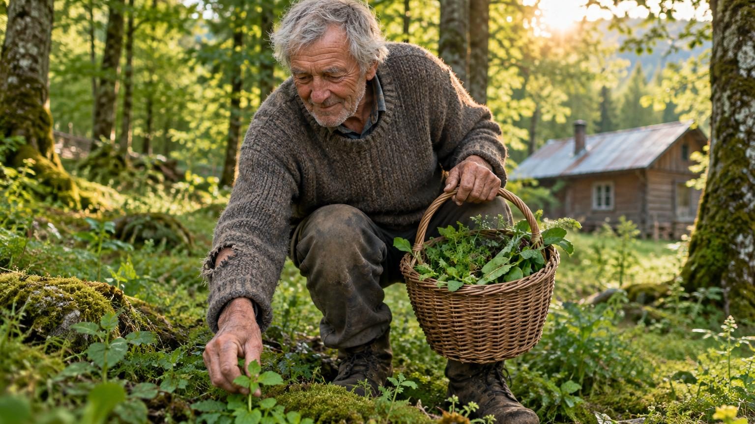 À 78 ans, il vit dans la forêt et ramasse des plantes avec presque pas d'argent : « Je suis heureux avec très peu, la liberté n'a pas de prix »