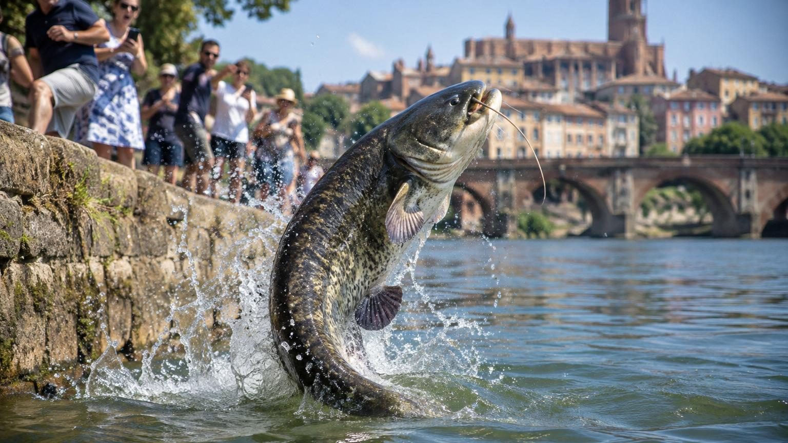 À Albi, des poissons de 1,50 m sortent de l'eau en plein jour : on croyait les silures terrés au fond du Tarn