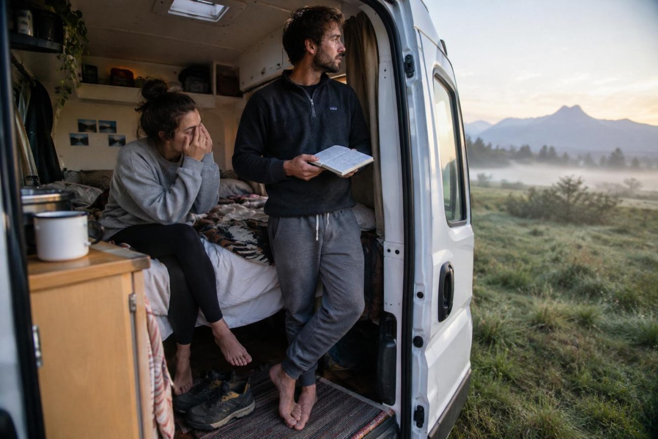 Après avoir dormi dans 120 endroits différents, ce couple affirme avoir compris pourquoi certaines nuits en camping-car sont bien plus difficiles que d’autres