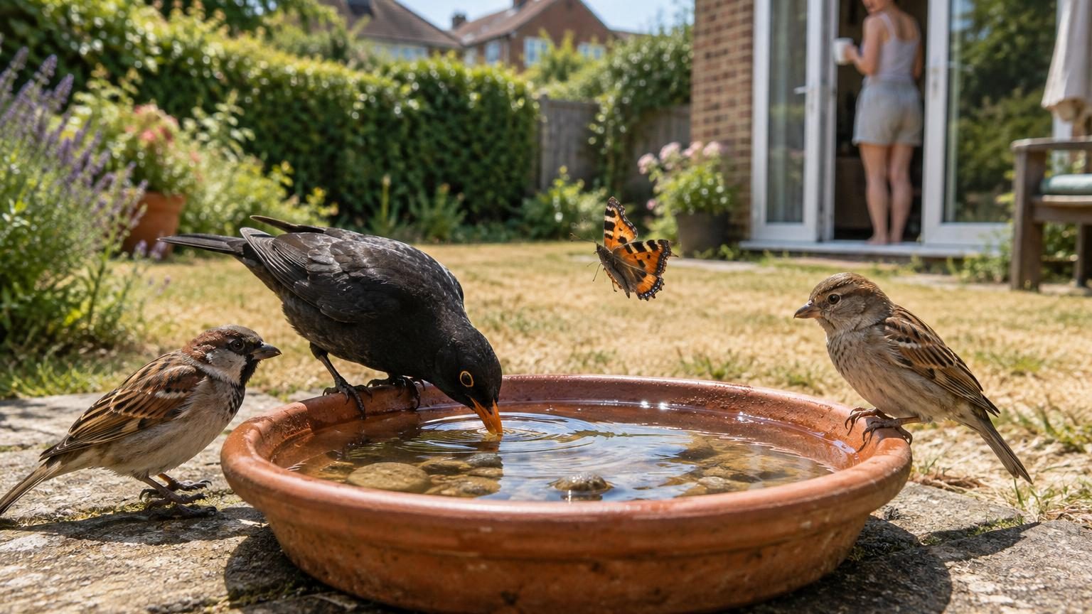 Après avoir laissé une coupelle d’eau dans son jardin pendant l’été, elle observe quelque chose qu’elle n’avait jamais vu auparavant