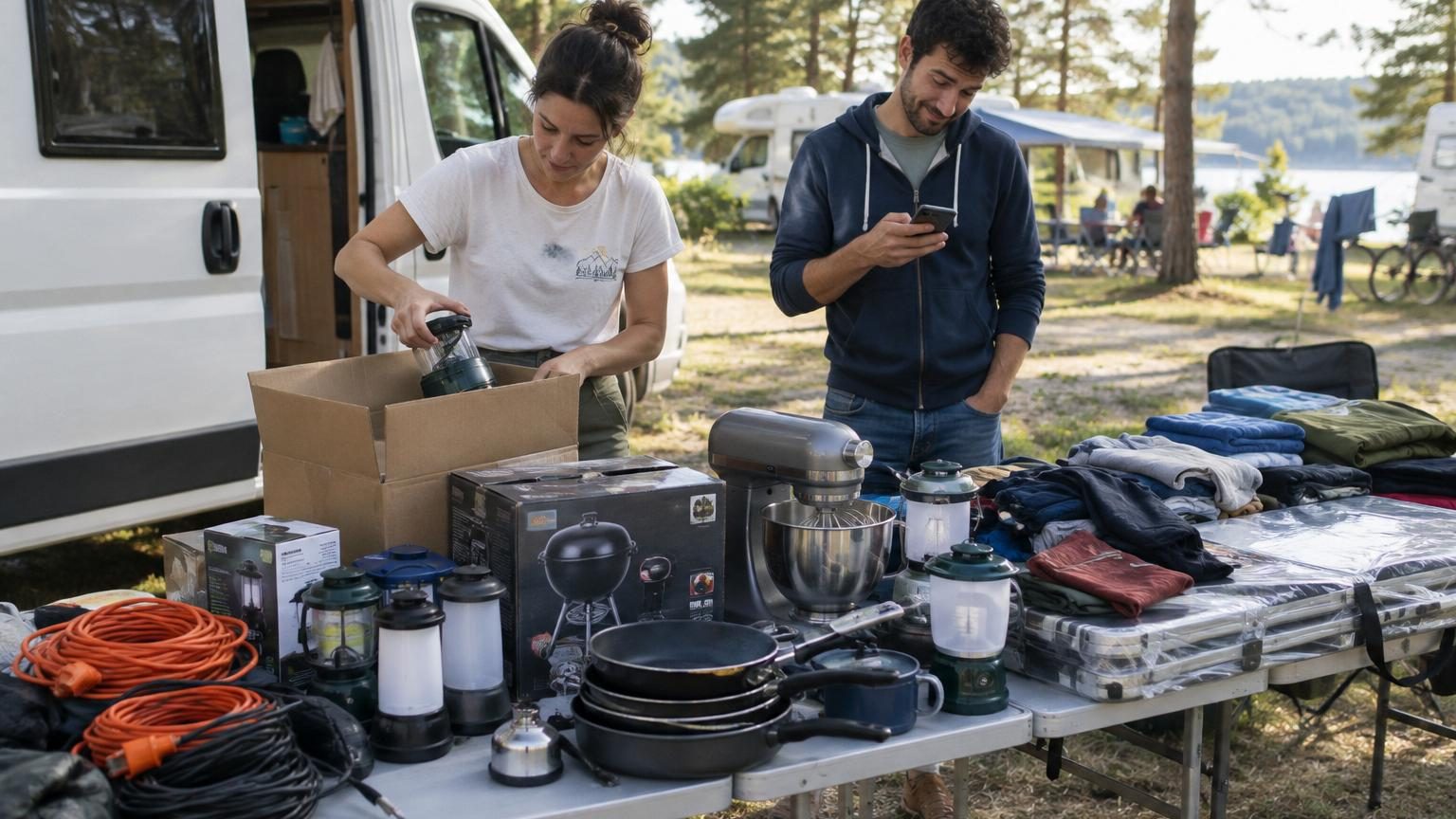 Après trois mois dans leur camping-car, ils revendent une partie de leur équipement : « Nous avions acheté beaucoup trop de choses »