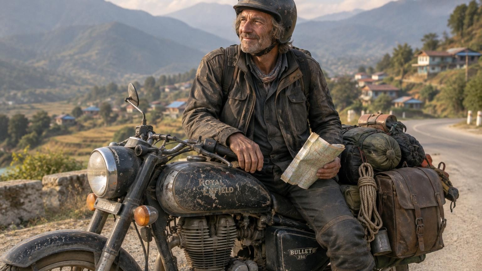 Au guidon de la même Royal Enfield depuis 1984, Benno a avalé 580 000 kilomètres : son voyage continue, loin de l'Europe
