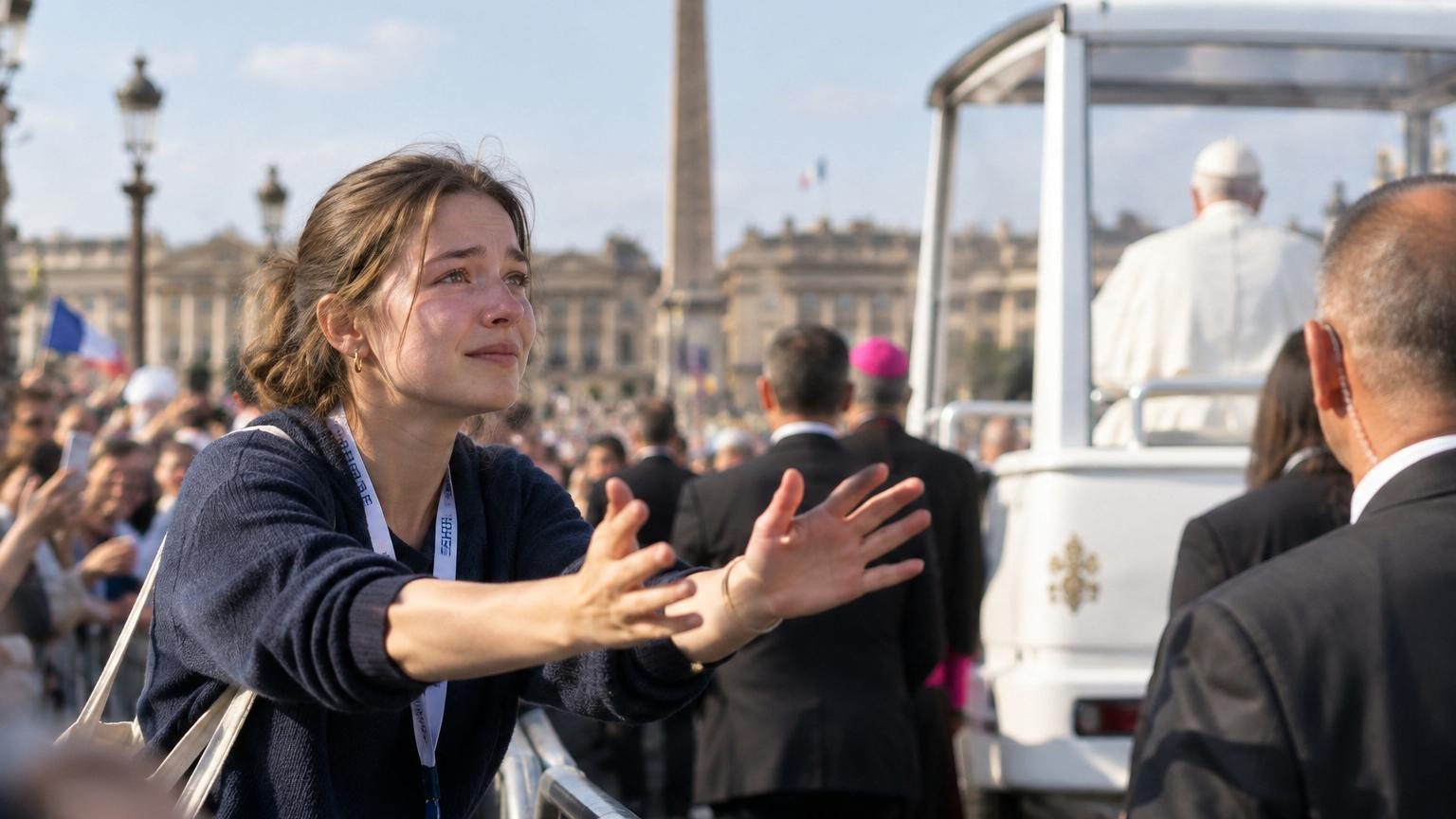 Bénévole à 2 mètres du pape Léon XIV place de la Concorde : cette étudiante des Côtes-d'Armor raconte son geste
