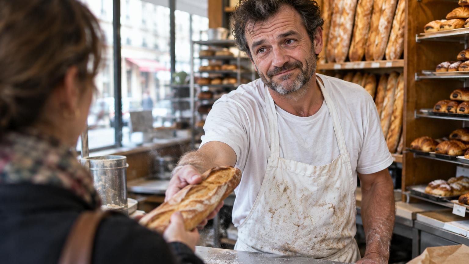 Boulanger depuis des années, il n'en peut plus d'une phrase répétée chaque matin au comptoir : « voici ce qu'elle cache »