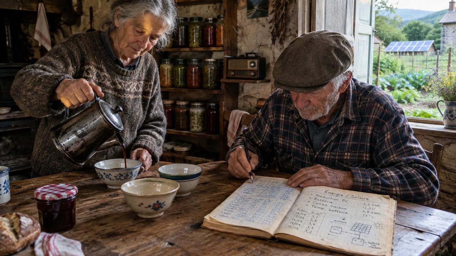 Brigitte et Patrick vivent en autosuffisance dans une vieille maison de campagne depuis 50 ans : « Nous consommons 3 kilowattheures par jour et nous ne manquons de rien »