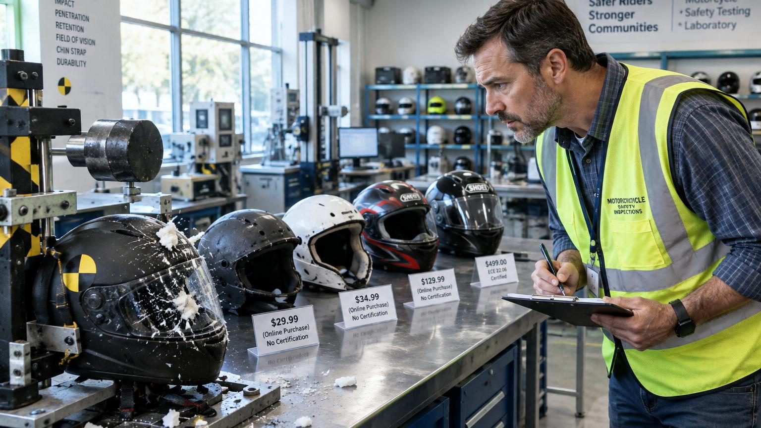 Casques moto vendus en ligne : les experts en sécurité alertent sur des modèles non conformes, un programme de tests officiel lancé