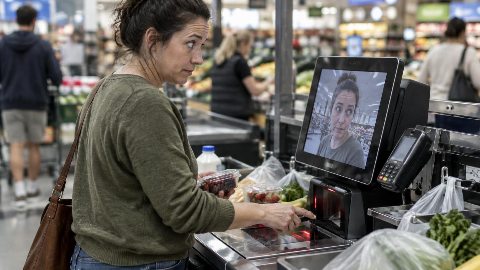 Ce nouvel écran installé aux caisses des supermarchés vous montre votre propre visage : voici pourquoi ça fait chuter les vols