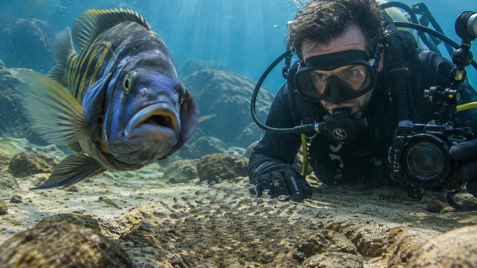 Ce poisson de 80 cm sait où regarde un plongeur : s'il fixe ses petits, il attaque beaucoup plus vite