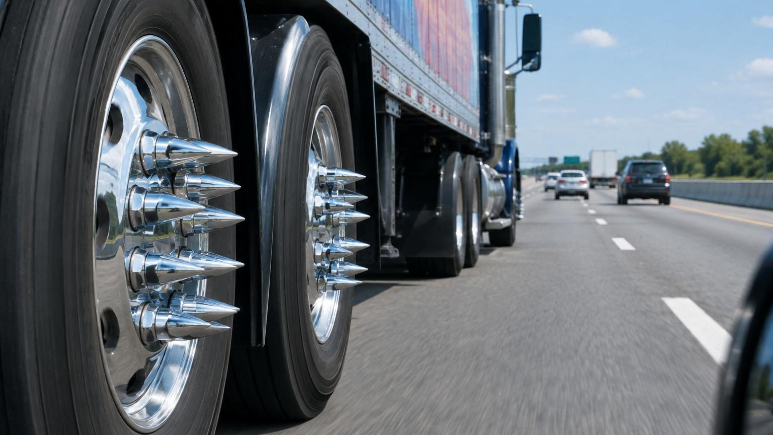 Ces longues pointes sur les roues des camions intriguent tous les automobilistes : voici à quoi elles servent vraiment