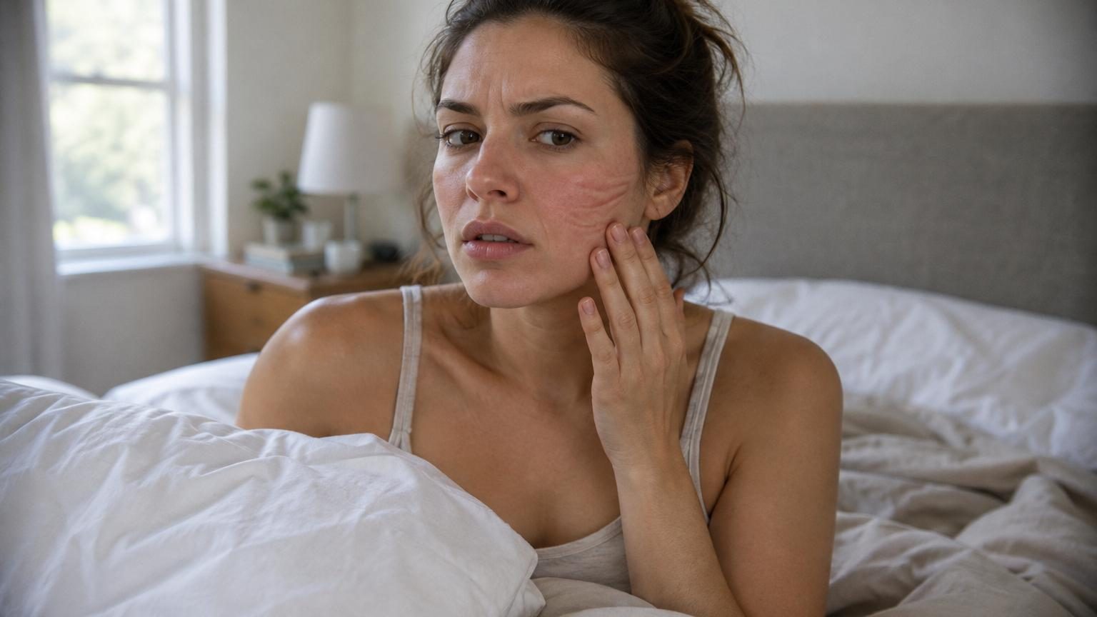 Ces marques d&rsquo;oreiller sur le visage au réveil : ce qu&rsquo;elles révèlent vraiment sur votre peau et comment les éviter