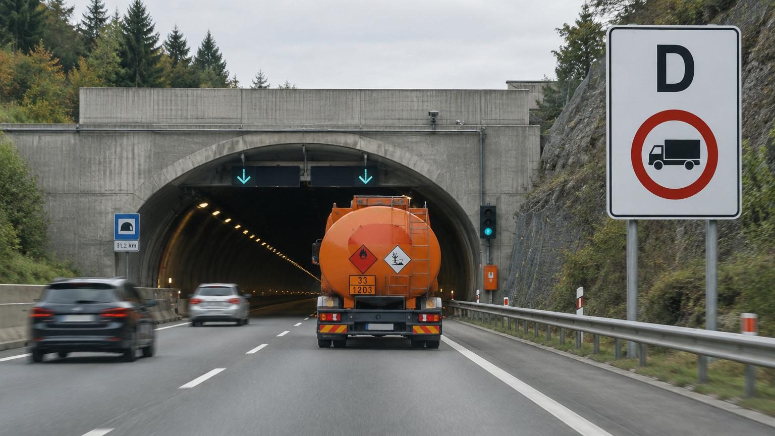 Ces panneaux avec une lettre à l'entrée des tunnels : voici ce qu'ils signifient et pourquoi ils peuvent vous sauver la vie