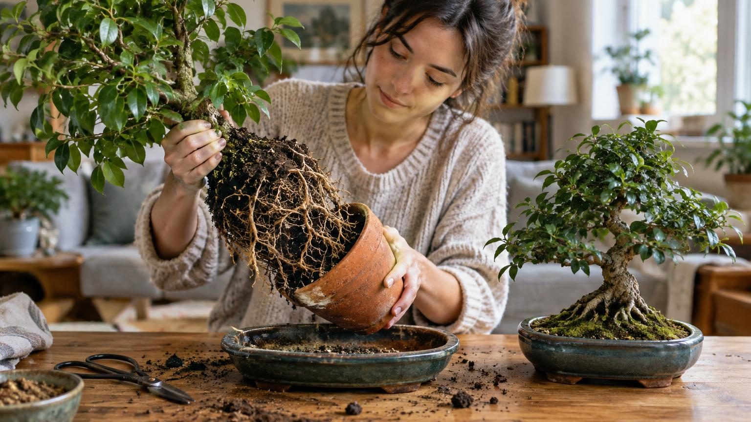 Cette plante d'intérieur que tout le monde possède peut devenir un bonsaï spectaculaire en quelques mois : le secret est dans ses racines