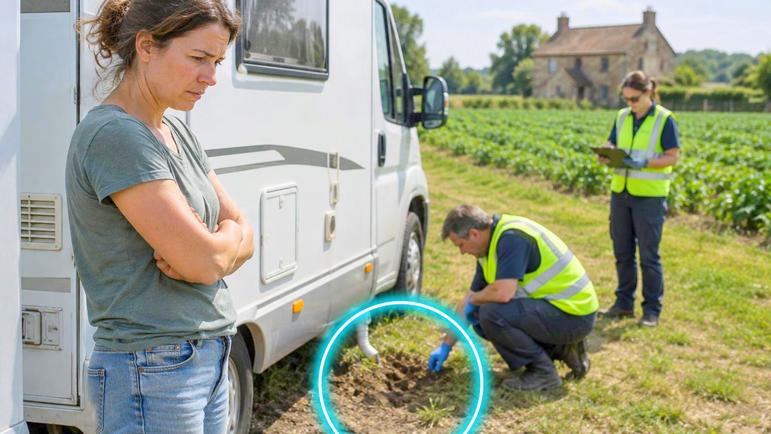 Christine stationne son camping-car sur le terrain agricole de la famille : deux étés plus tard, le contrôle lui révèle ce qu'elle ignorait