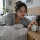 Personne endormie dans un lit éclairé par une lumière douce, symbolisant le sommeil optimal et la durée recommandée par la science moderne.