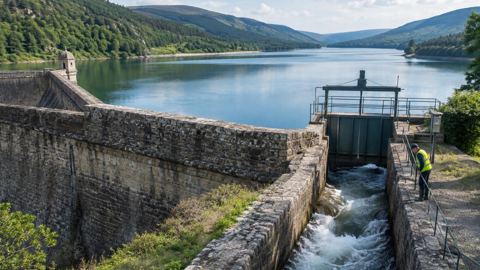 Construite en 1675 dans la Montagne Noire, cette retenue de 6 millions de m³ alimente toujours le canal du Midi 350 ans plus tard