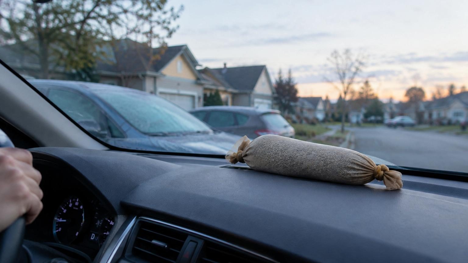 De la litière pour chat dans un collant posé sur le tableau de bord : voici pourquoi vos vitres ne s’embuent plus le matin
