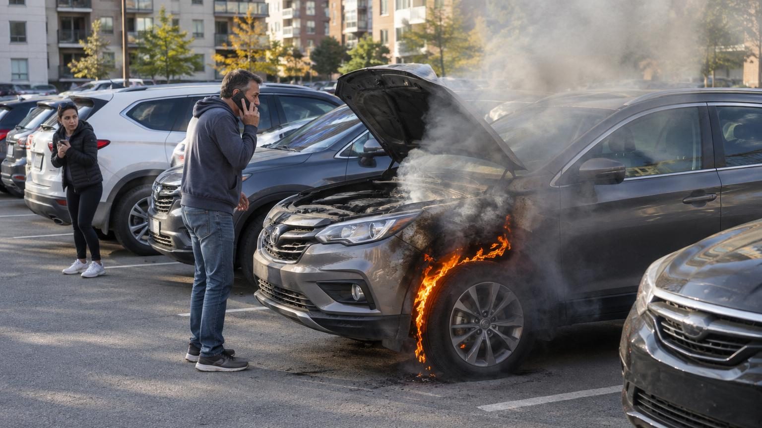 De plus en plus de voitures prennent feu à l'arrêt : l'explication n'est ni le moteur ni le carburant