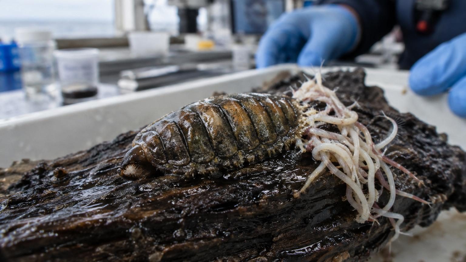 Découvert au large du Japon : ce mollusque des abysses a une langue de fer et des vers qui mangent ses excréments