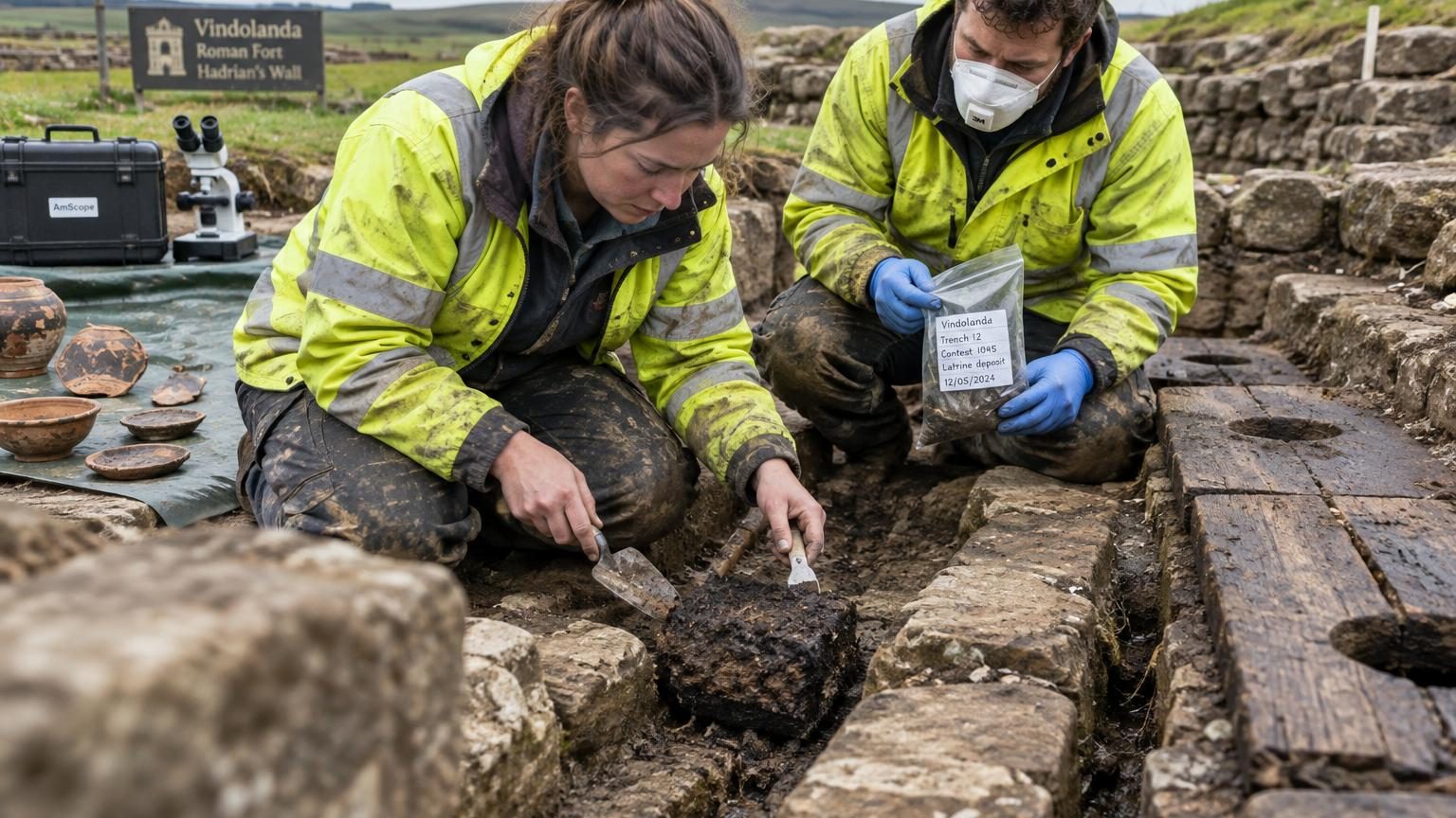 Des latrines vieilles de 1 800 ans analysées près du mur d'Hadrien : ce que les soldats romains cachaient dans leurs intestins