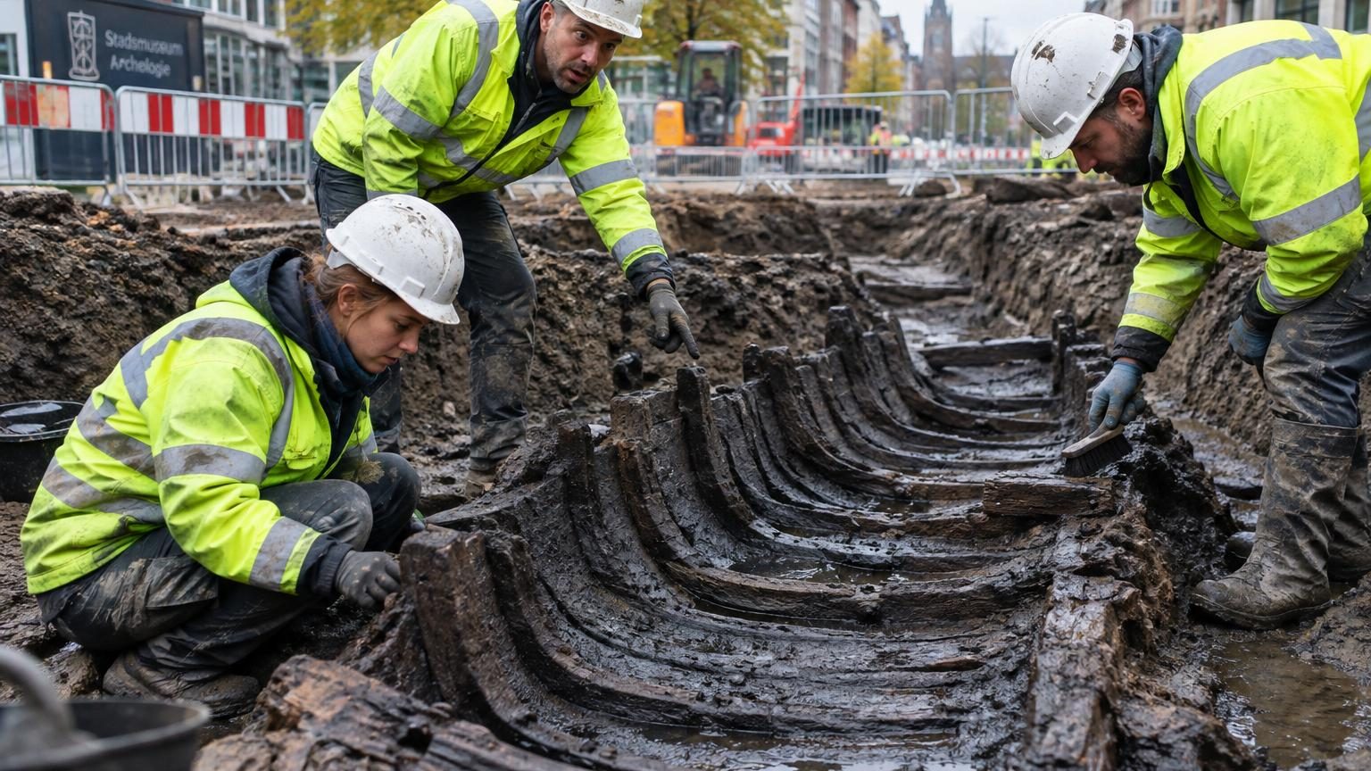Des ouvriers creusent pour des travaux et tombent sur une coque de bateau médiévale : ce qu'elle révèle change notre vision du commerce de l'époque
