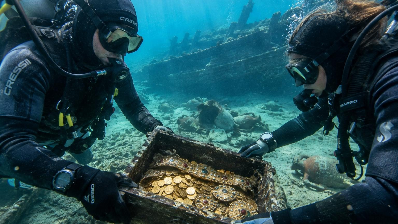 Des plongeurs explorent le fond de la Méditerranée : ils remontent l'or d'une épave byzantine cachée depuis plus de 1 000 ans