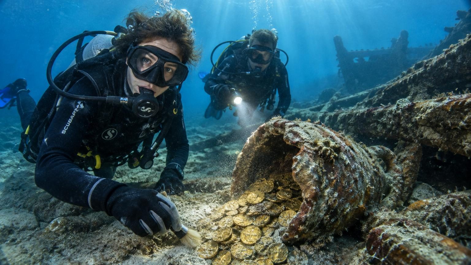 Des plongeurs explorent le fond de la Méditerranée : ils tombent sur un trésor en or resté caché plus de 1 000 ans dans une épave byzantine