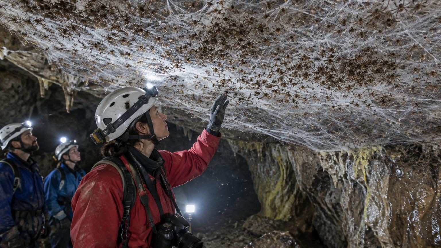 Des scientifiques découvrent la plus grande toile d'araignée du monde dans une grotte : 111 000 araignées y vivent ensemble
