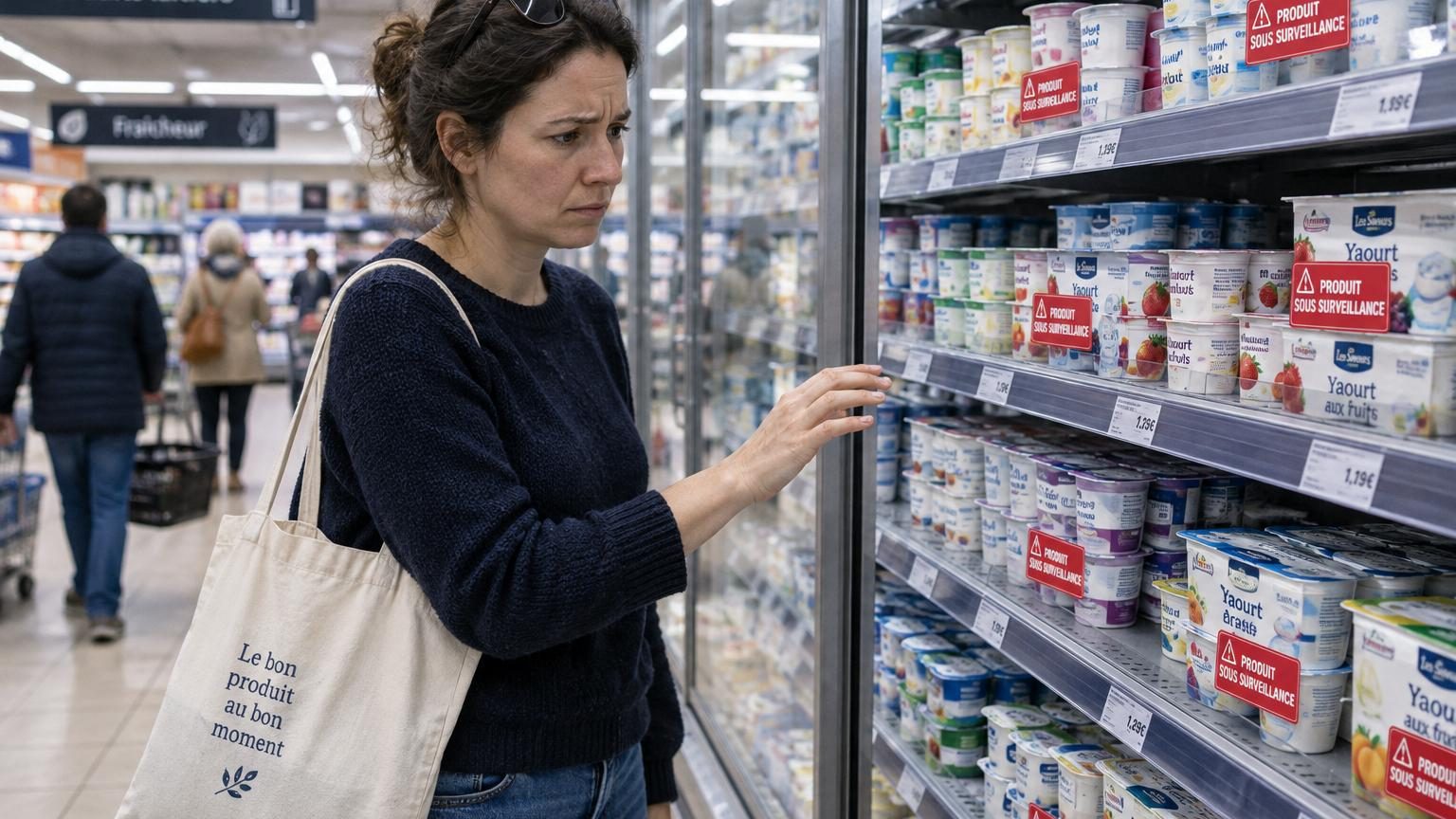 Des yaourts sont l'objet d'un rappel immédiat dans toute la France chez Leclerc, Intermarché, Carrefour et Auchan