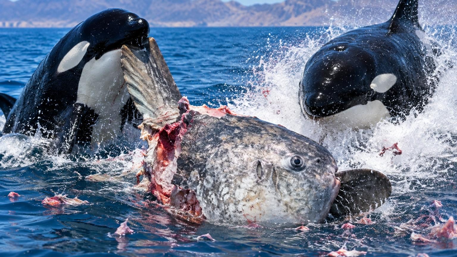 Deux orques s'attaquent au poisson le plus lourd du monde et le réduisent en mille morceaux : les chercheurs pensent qu'elles le font juste pour s'amuser