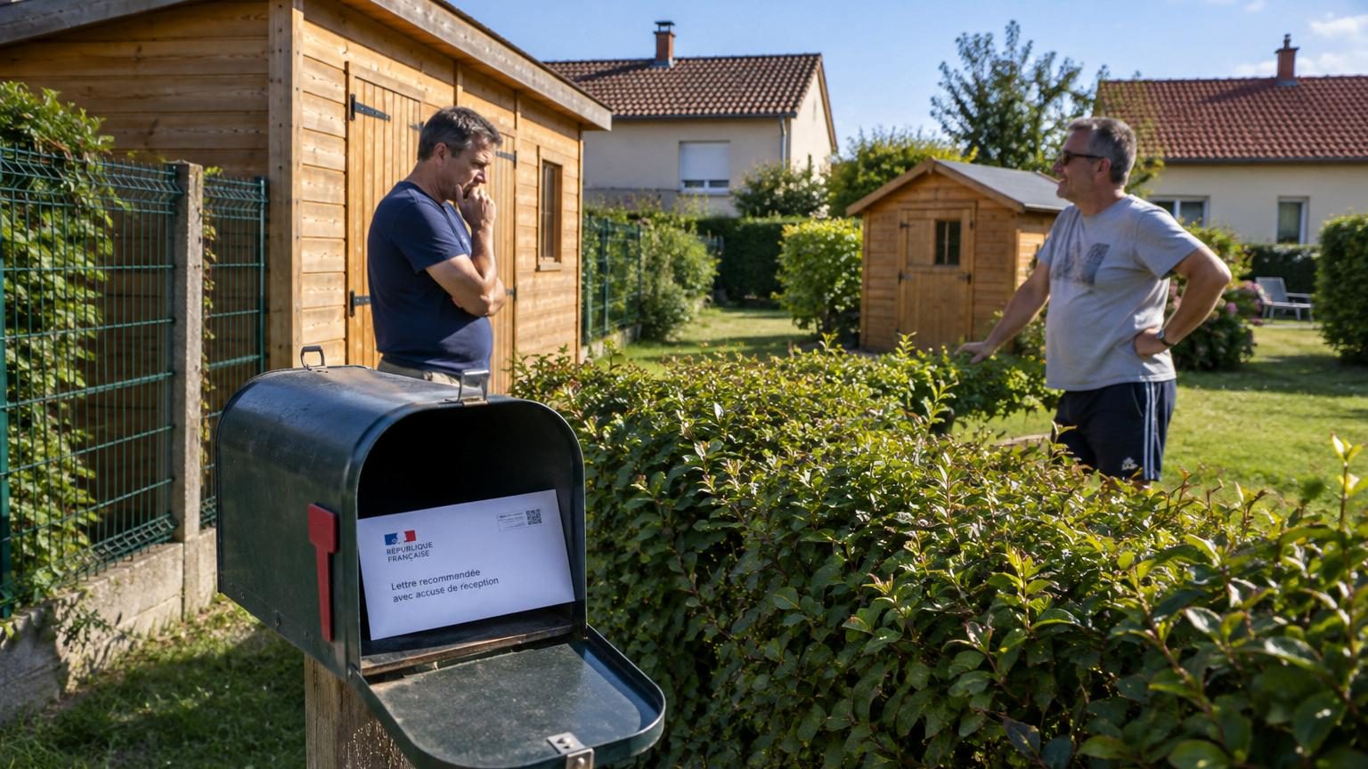 Deux voisins installent leur abri de jardin le même week-end d'août : un seul reçoit un courrier de la mairie, voici pourquoi