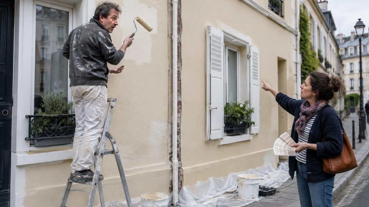 Deux voisins repeignent leur façade dans la même teinte le même mois : un seul risque jusqu'à 6 000 euros par mètre carré